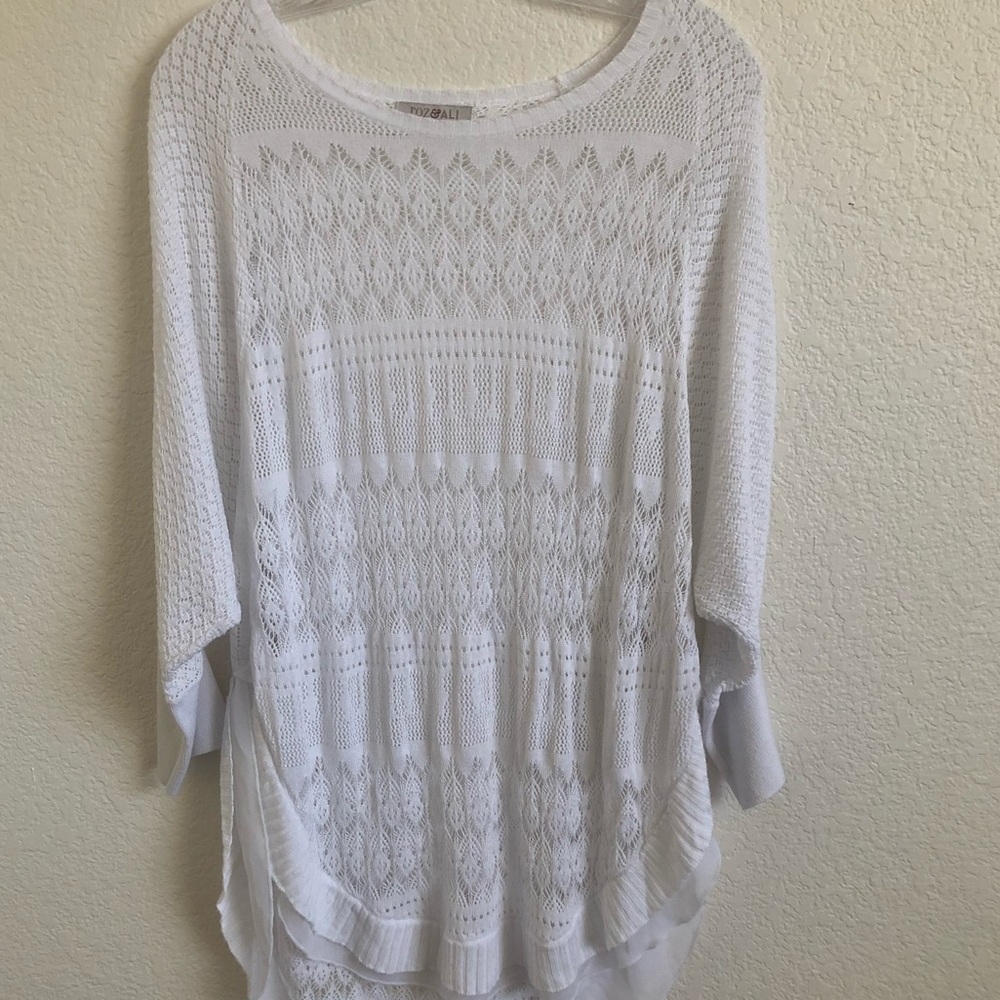🍀Roz & Ali Plus Size Lace Sweater